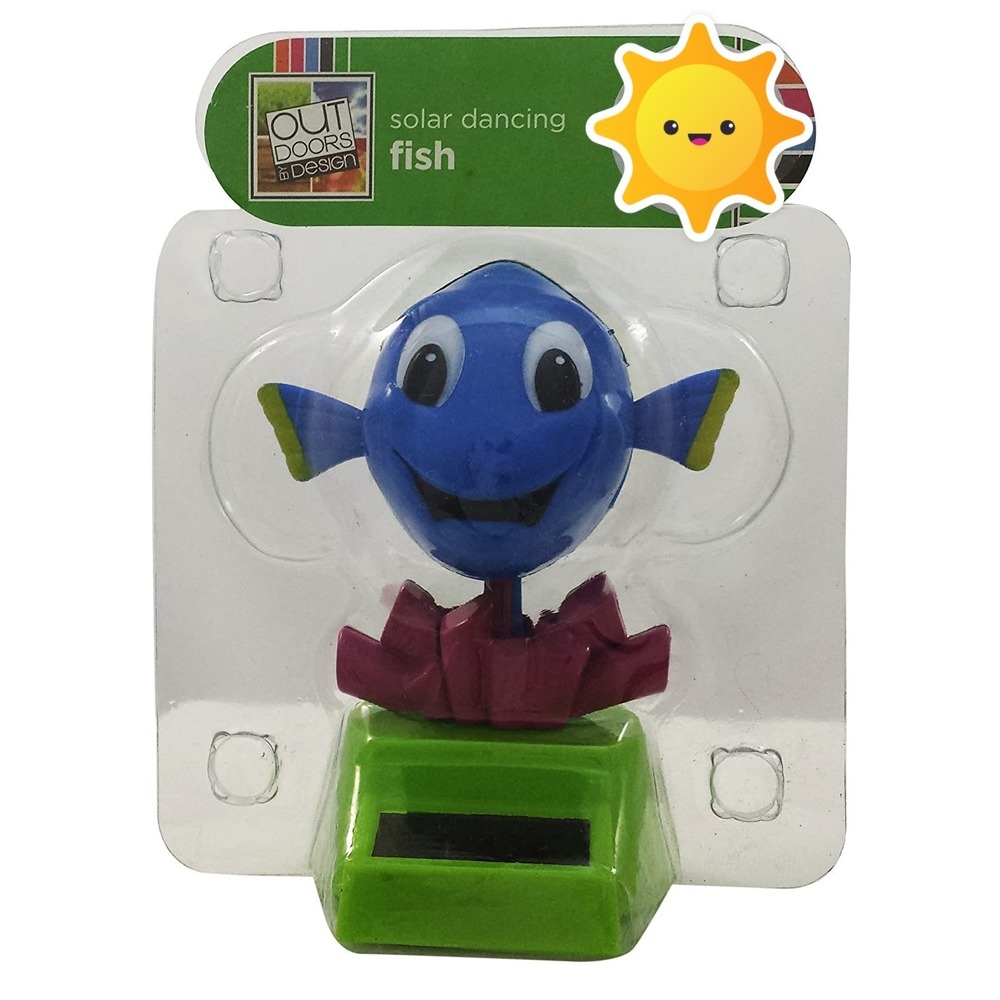 NEW‎ Solar Powered Dancing Dancer Swimming Dori Fish Bobble Head Sun Catcher Toy